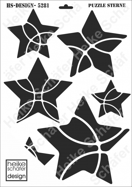 Schablone-Stencil A3 403-5281 Puzzle Sterne